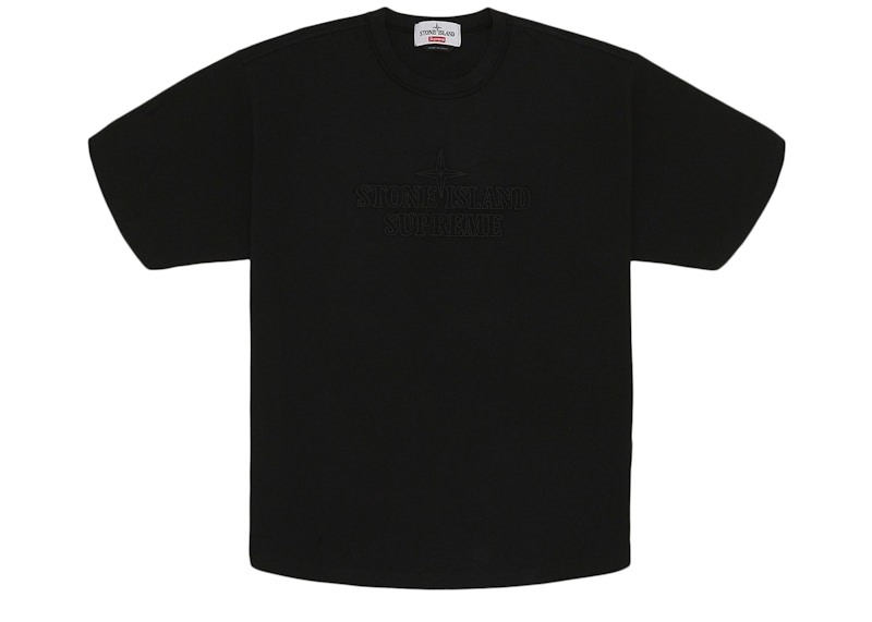 Supreme x Stone Island Embroidered Logo S/S Top Black