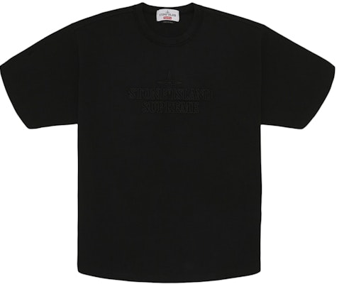 Supreme x Stone Island Logo Sulam Baju-T Lengan Pendek Hitam Buy Supreme x Stone Island Logo Sulam Baju-T Lengan Pendek Hitam