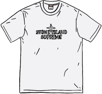 Supreme x Stone Island Camiseta Blanca con Logo Bordado - Manga Corta Buy Supreme x Stone Island Camiseta Blanca con Logo Bordado - Manga Corta
