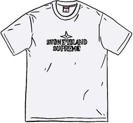 Supreme x Stone Island Camiseta Blanca con Logo Bordado - Manga Corta Buy Supreme x Stone Island Camiseta Blanca con Logo Bordado - Manga Corta