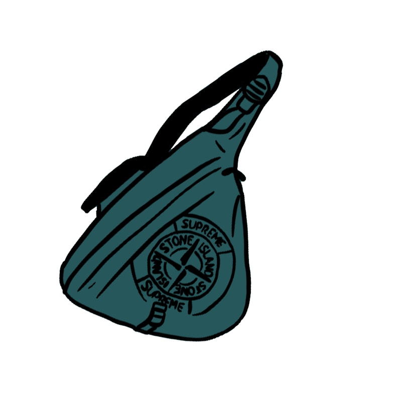 Buy Bandolera Supreme x Stone Island Camo de Nylon Estampado Azul Oscuro