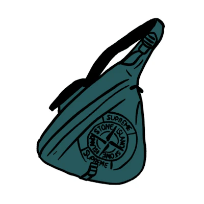 Supreme Stone Island Printed Camo Nylon Shoulder Bag Dark Teal