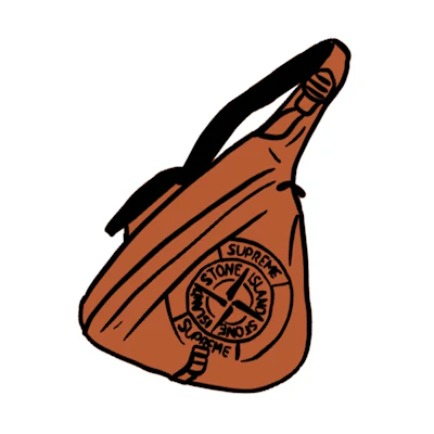 Supreme Stone Island Printed Camo Nylon Shoulder Bag Coral