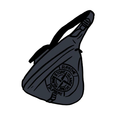 Supreme Stone Island Printed Camo Nylon Shoulder Bag Black