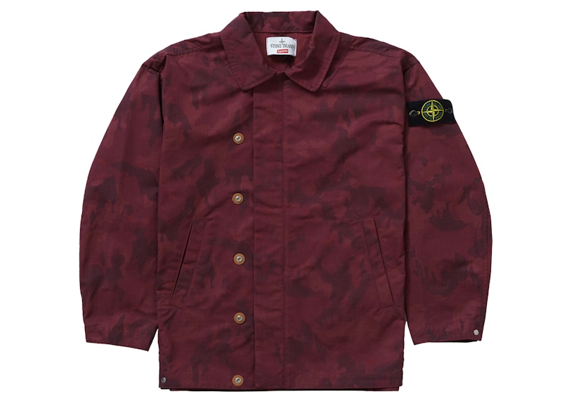 Supreme x Stone Island Reactive Ice Camo Ripstop Jacket Red