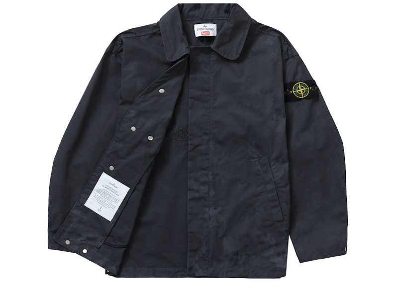 Order Supreme x Stone Island 变色冰迷彩防撕裂夹克 黑色