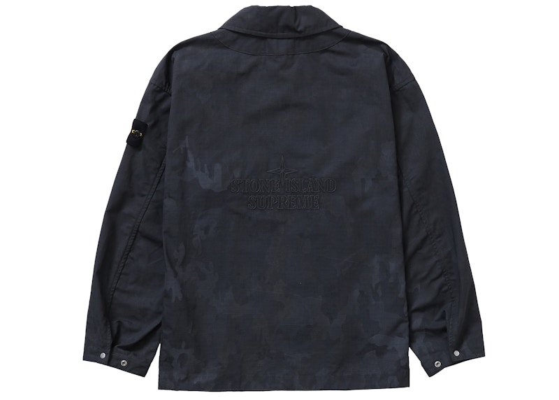 Lookbook Supreme x Stone Island 变色冰迷彩防撕裂夹克 黑色