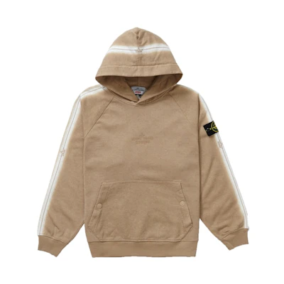 Supreme Stone Island Stripe Hooded Sweatshirt Tan