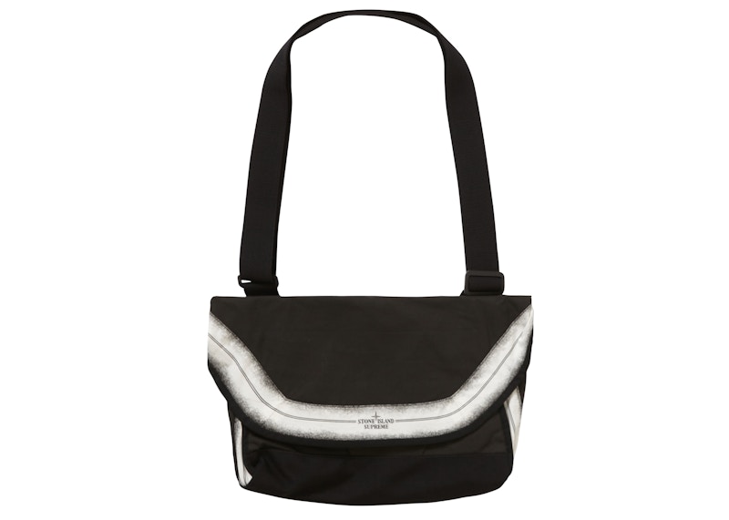 Supreme x Stone Island Stripe Messenger Bag 7L Black