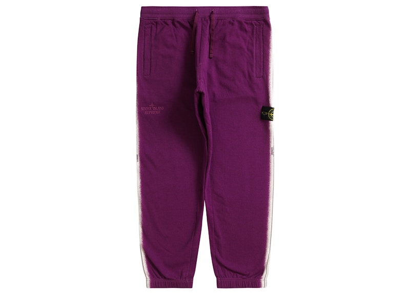 Supreme x Stone Island Stripe Sweatpant Purple