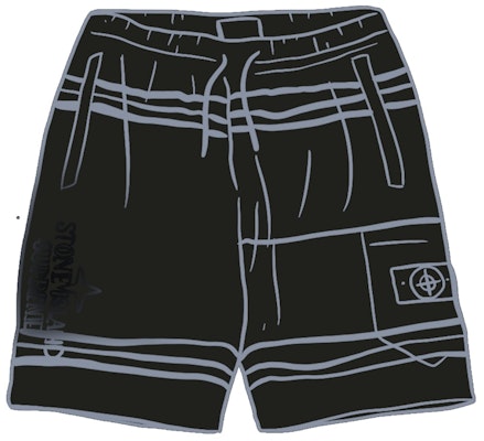 Supreme x Stone Island Warp Stripe Sweatshort Black Buy Supreme x Stone Island Warp Stripe Sweatshort Black