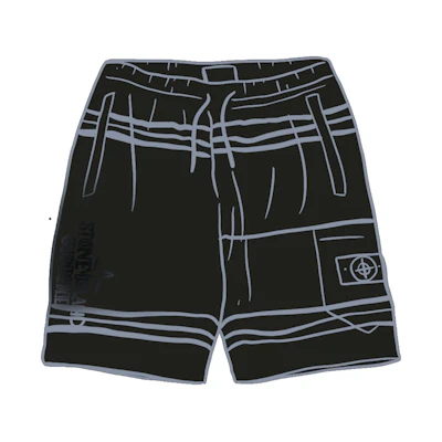Supreme Stone Island Warp Stripe Sweatshort Black