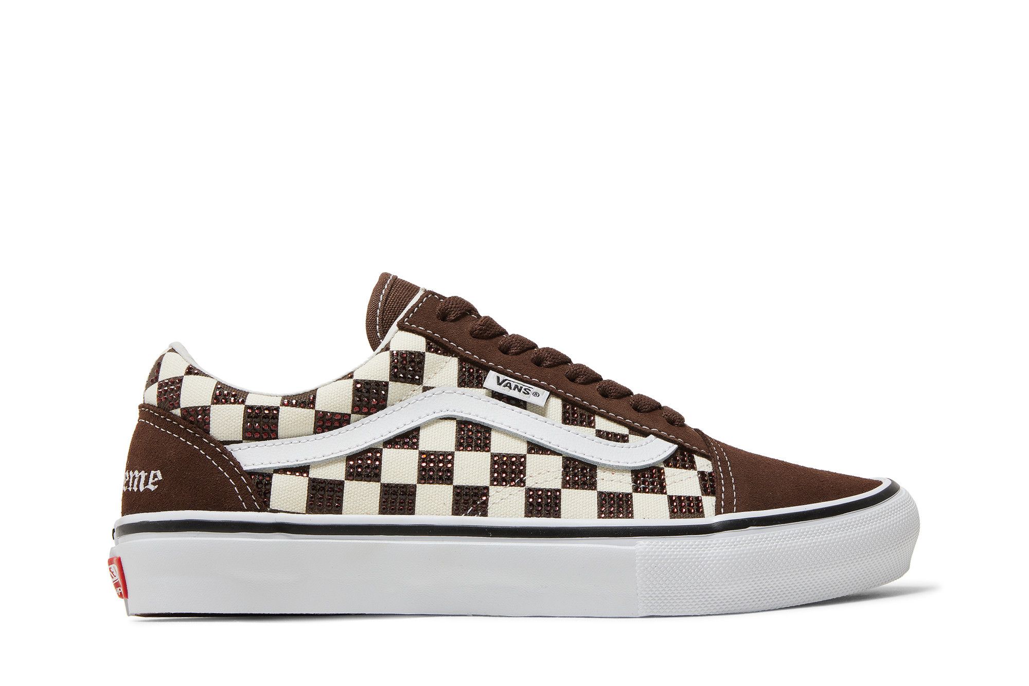 Buy 至尊 x 施華洛世奇 x Vans 滑板 Old Skool '棕色' SUPREME-SWAROVSKI-棕色