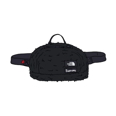 Supreme TNF Faux Fur Waist Bag Black