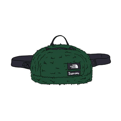 Supreme x The North Face Faux Fur Waist Bag Green
