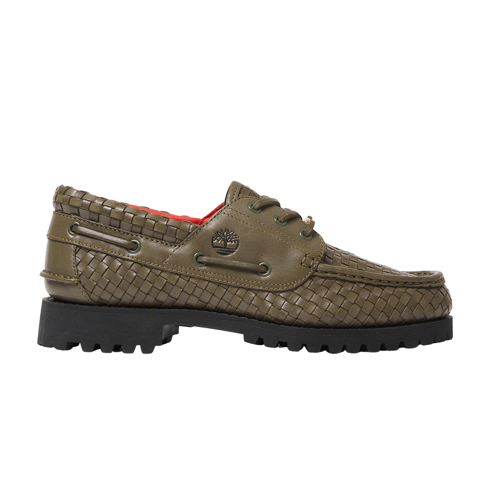 Supreme x Timberland 3-Eye Classic Lug 'Olive Woven Leather' SUP-3-EYE-GRN