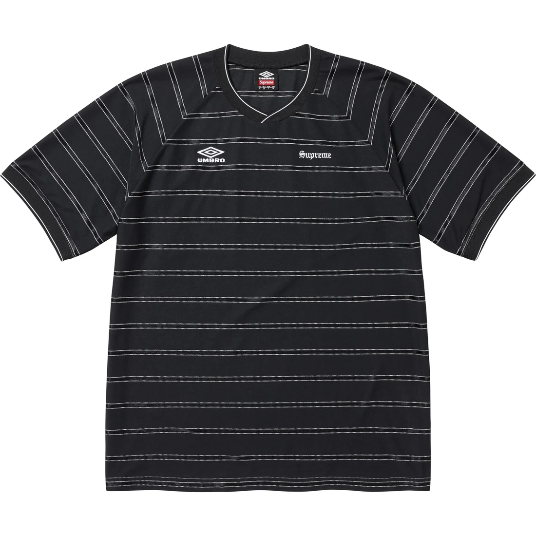 Supreme Umbro Striped Logo Short Sleeve Soccer Jersey Unisex. SUP-SS25-128