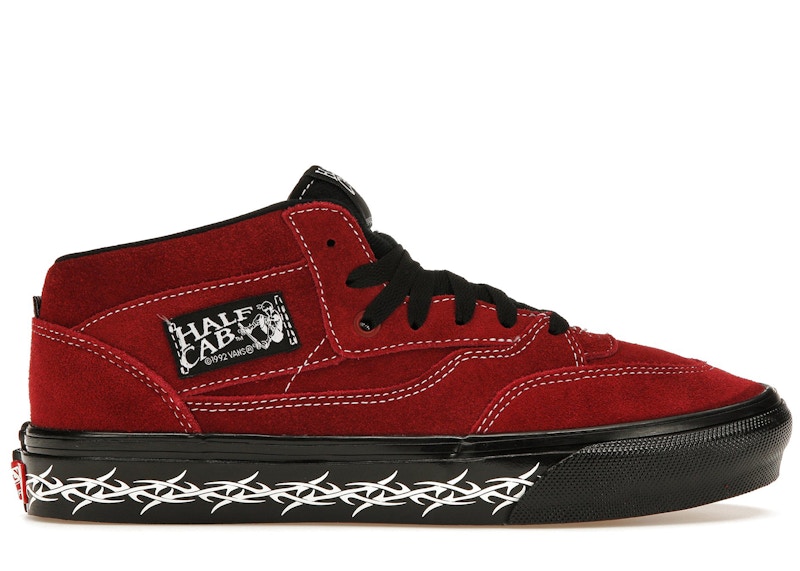 Buy Supreme x Vans Half Cab 'Barbed Wire Burgundy' Merah Marun.