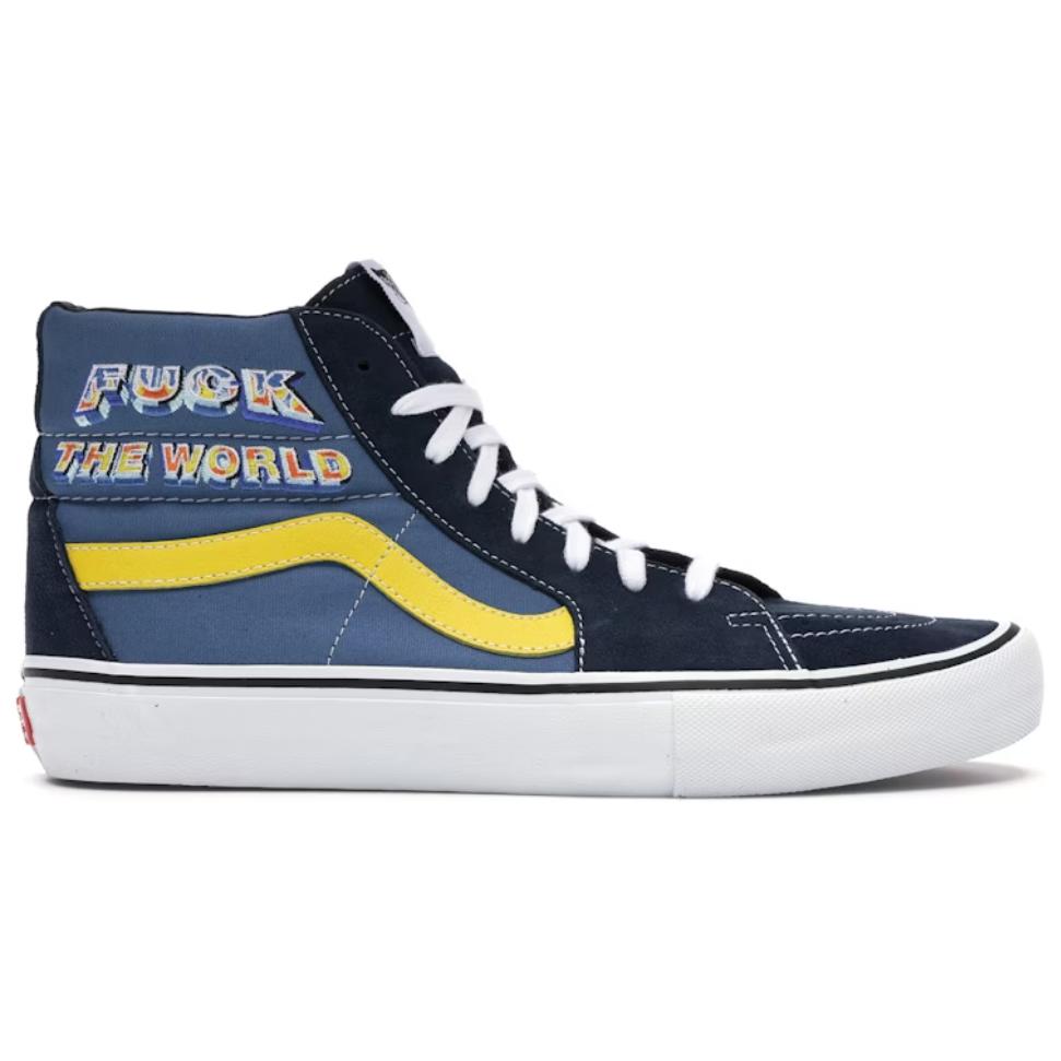 Order Supreme x Vans Sk8-Hi 'Fuck The World - Azul Marino' VN0A45JDSY2