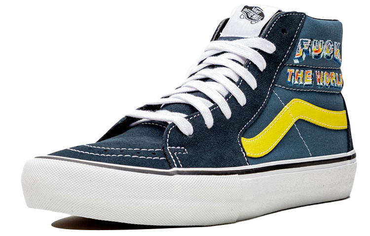 Lookbook Supreme x Vans Sk8-Hi 'Fuck The World - Azul Marino' VN0A45JDSY2
