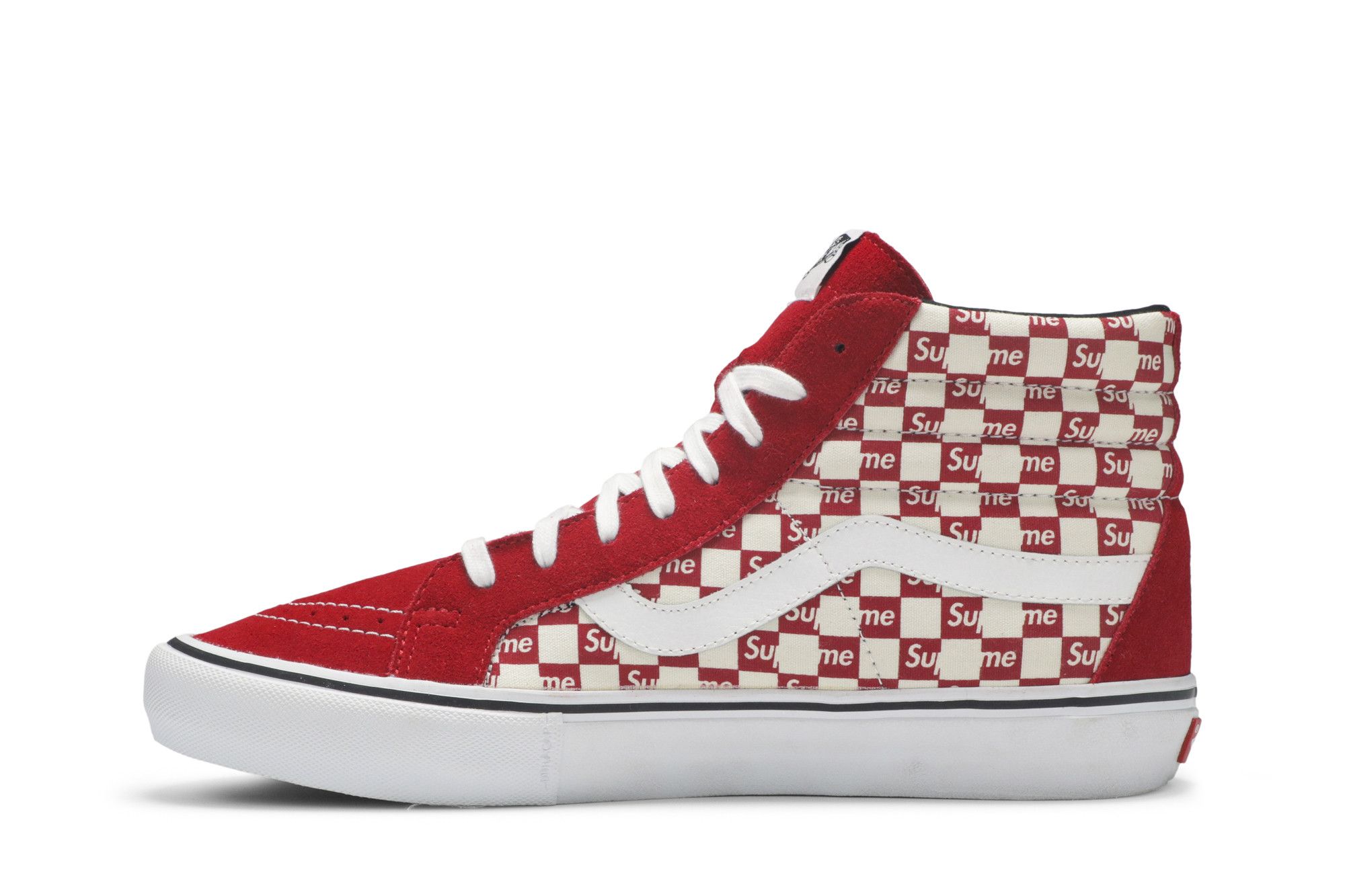 Lookbook 슈프림 x 반스 스케이트-하이 프로 '체커보드 레드' VN0A38Z3JLY