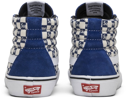 Supreme x Vans Sk8-Hi Pro 'Checkered Blue' VN0A38Z3JLX Details for Supreme x Vans Sk8-Hi Pro 'Checkered Blue' VN0A38Z3JLX