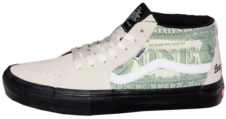Supreme x Vans Skate Grosso Mid 'Dollar Bill - White' VN0A5FCGWHT Buy Supreme x Vans Skate Grosso Mid 'Dollar Bill - White' VN0A5FCGWHT