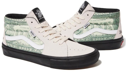 Supreme x Vans Skate Grosso Mid 'Billete de Dólar - Blanco' VN0A5FCGWHT Order Supreme x Vans Skate Grosso Mid 'Billete de Dólar - Blanco' VN0A5FCGWHT