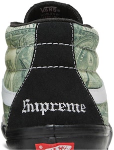 Supreme x Vans Skate Grosso Mid 'Billete de Dólar - Negro' VN0A5FCGBMA Sizing Supreme x Vans Skate Grosso Mid 'Billete de Dólar - Negro' VN0A5FCGBMA