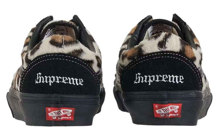 Shop 슈프림 x 반스 스케이트 올드스쿨 '레오파드 블랙' VN0A5FCBBM8