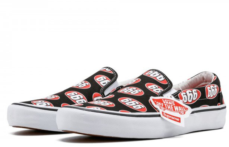 Supreme Vans Slip-On 'Black 666' 圖 3