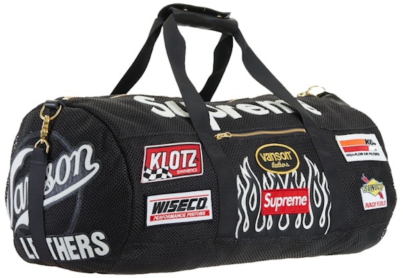 Supreme x Vanson Leathers Cordura Mesh Beg Duffle Hitam Order Supreme x Vanson Leathers Cordura Mesh Beg Duffle Hitam