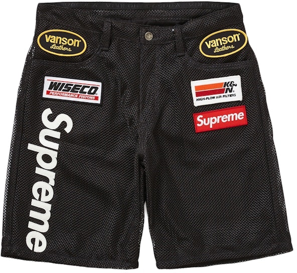 supreme-x-vanson-leathers-cordura-mesh-short-black