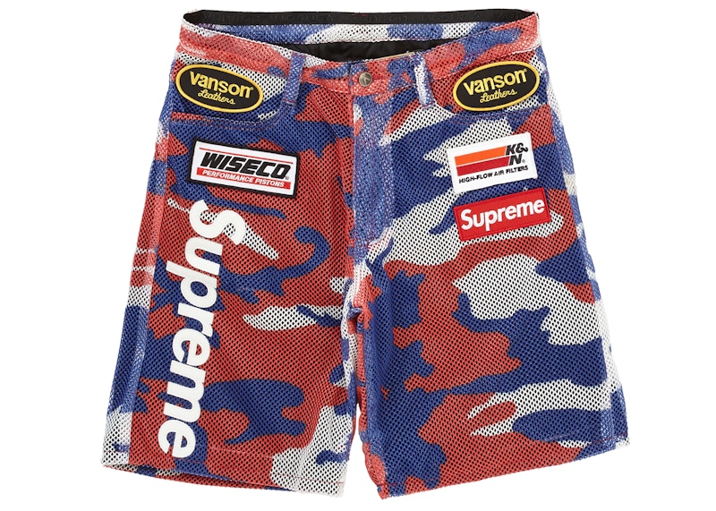 Supreme x Vanson Leathers Cordura Mesh Short Red Camo
