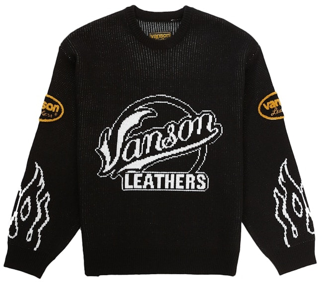 supreme-x-vanson-leathers-sweater-black