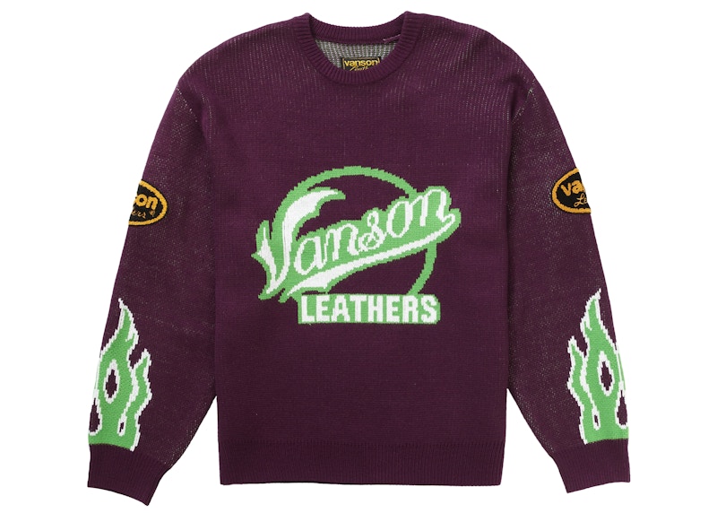 Supreme x Vanson Leathers Sweater Purple
