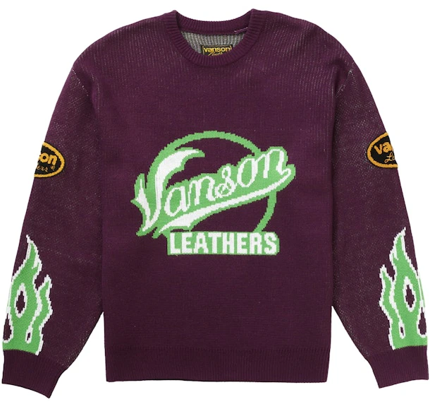 supreme-x-vanson-leathers-sweater-purple