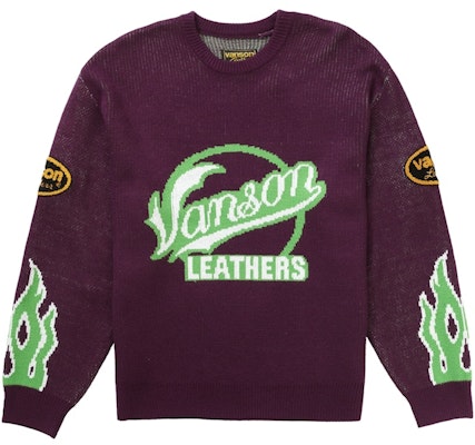 Supreme x Vanson Leathers Suéter Morado Buy Supreme x Vanson Leathers Suéter Morado