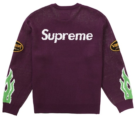 Supreme x Vanson Leathers Suéter Morado Order Supreme x Vanson Leathers Suéter Morado