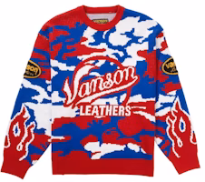 Supreme x Vanson Leathers Sweater Red Camo Supreme x Vanson Leathers Sweater Red Camo