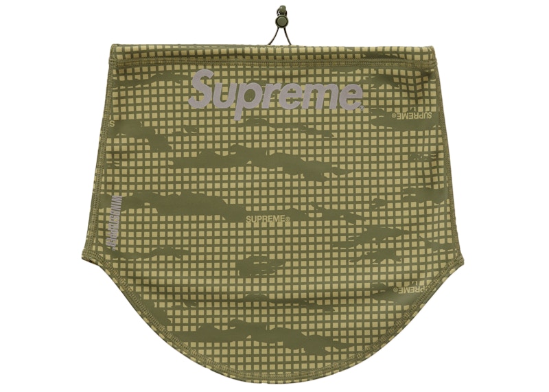 Supreme x WINDSTOPPER Neck Gaiter Olive Grid Camo