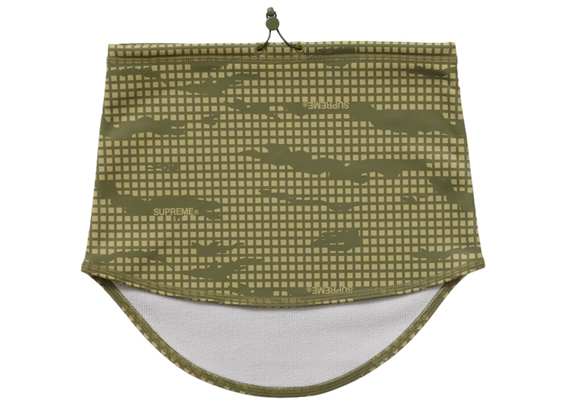 Order Supreme x WINDSTOPPER Pelindung Leher Olive Grid Camo