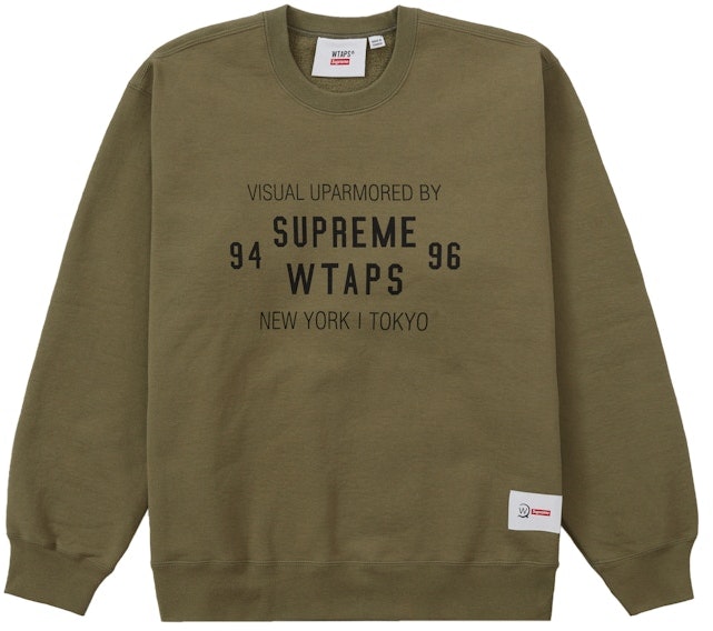 supreme-x-wtaps-crewneck-light-olive