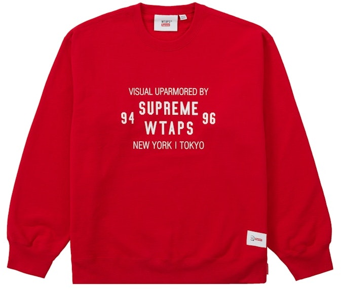 supreme-x-wtaps-crewneck-red
