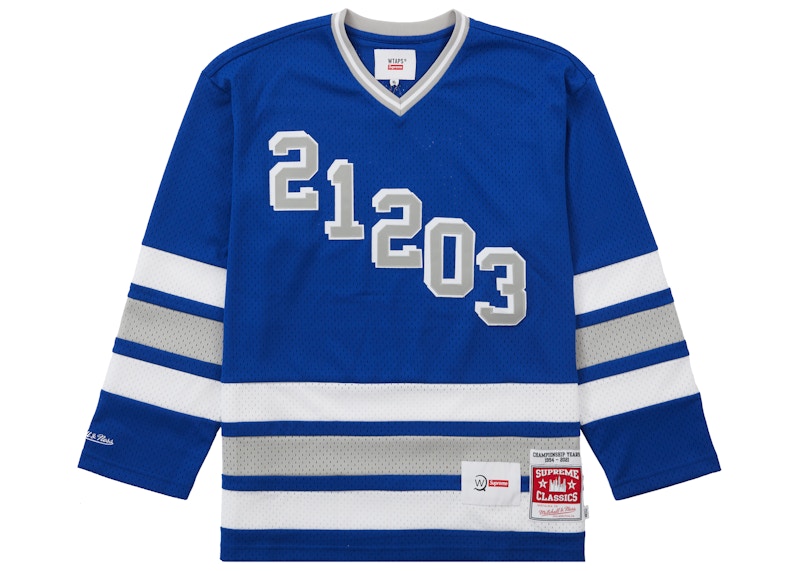 Supreme x WTAPS Mitchell & Ness Hockey Jersey Blue