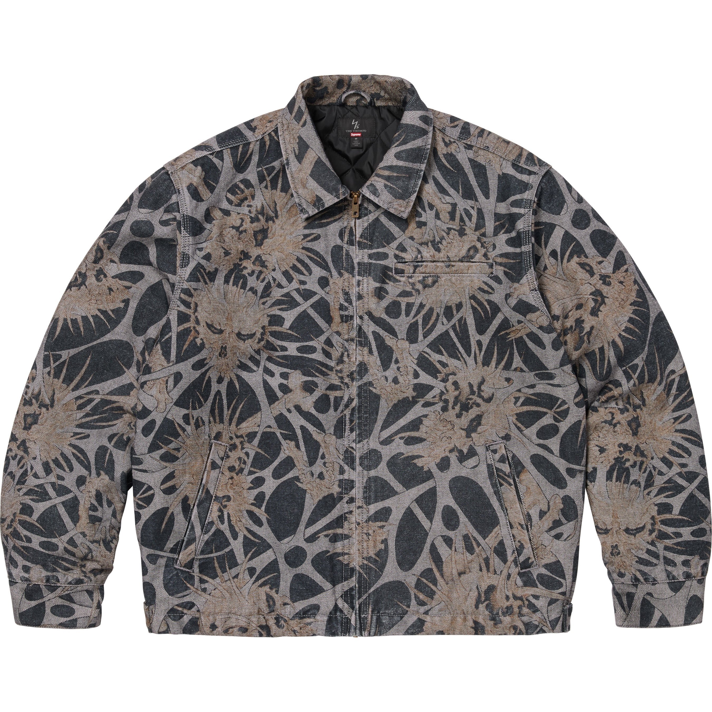 Supreme x Yohji Yamamoto FW25 Denim Work Jacket Unisex Graphic Zip-Up SUP-FW25-215