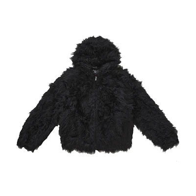 Supreme Y's by Yohji Yamamoto Faux Fur WINDSTOPPER Hooded Bomber Jacket Black