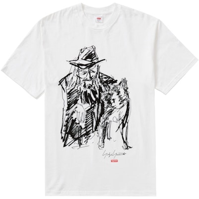 Supreme Yohji Yamamoto Scribble Portrait Baju-T Putih Buy Supreme Yohji Yamamoto Scribble Portrait Baju-T Putih