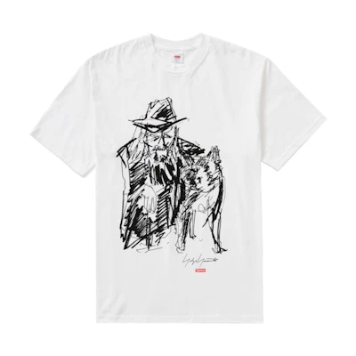 Supreme Yohji Yamamoto Scribble Portrait Tee White