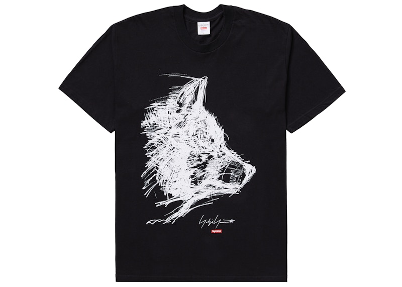Buy Supreme x ヨウジヤマモト落書き狼Tシャツ (黒)

